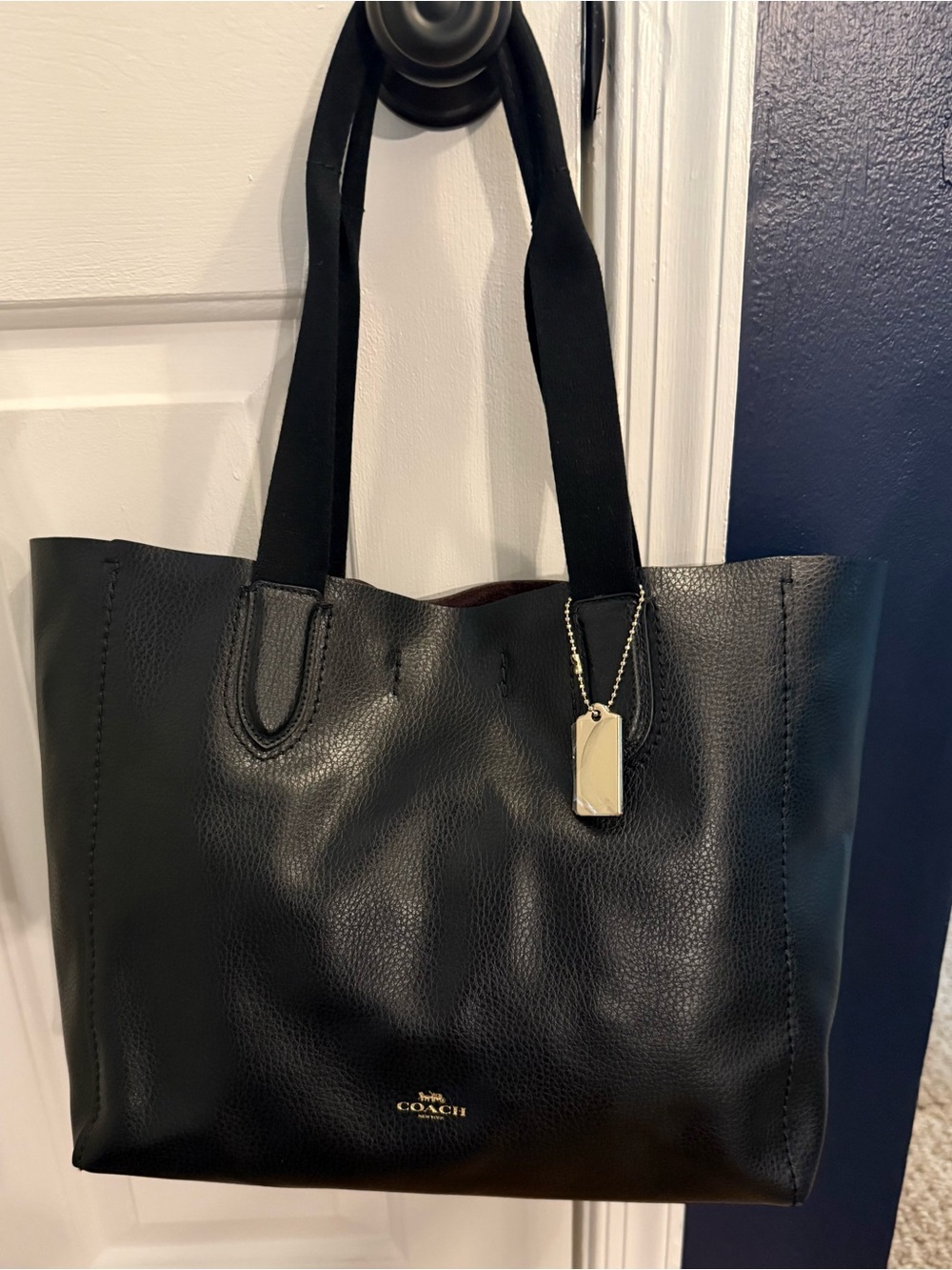 Coach Black Leather Derby Tote F58660